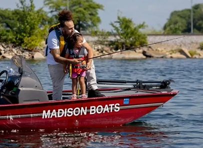 Father and daughter fishing