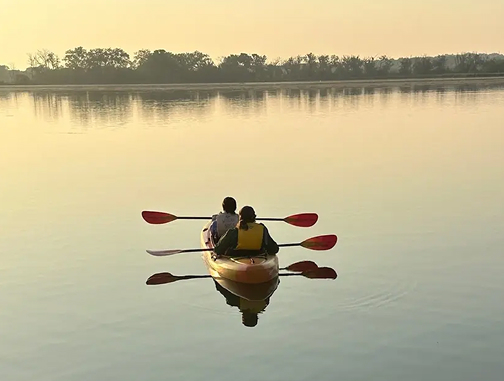 Two people kayaking